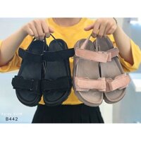 Sale [ HOT ] Giày Sandal Nữ Đế Cao 2cm Quai Dán (Đen, Hồng) B442 2020