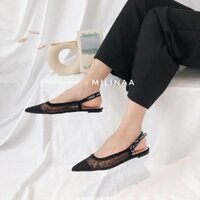 Sale Hot SANDAL BỆT NỮ BÍT MŨI PHỐI LƯỚI CHẤM BI SD05 . Số 1 Giảm T8 : ❗ [ HÀNG CHUẨN ] . : * Xả