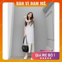 [SALE KHÔ MÁU - HÀNG CAO CẤP] VÁY HAI DÂY  1997 FASHION MAXI VOAN DÀI  2 LỚP MÀU TRẮNG ĐEN