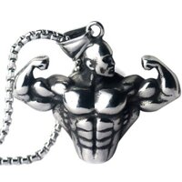 SALE KHỦNG Fitness Gym Muscular Man Pendant Necklace Fashion Sports Jewelry