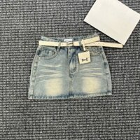 SALE LẺ SIZE Chân váy jean denim ngắn túi sau rách kèm belt bag BORY STORE QCCC QCL1 CV0583 3919