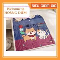 ⚡SALE LỚN⚡ Chăn mền cho bé 2 lớp 1m x 1m4 - Chăn lông cừu hàng dày đẹp, cực mềm mịn sướng tay