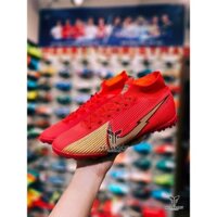 SALE LỚN NHẤT NĂM Giày Bóng Đá Mercurial Vapor 13 CR7 Cổ Cao Đỏ Vàng Đồng TF rẻ
