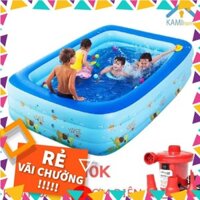 [SALE LỚN] Phao bơi Bể bơi cho bé -  hồ bơi thành cao 3 tầng bơm hơi - BH 12 THÁNG