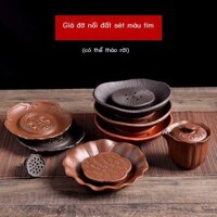 [SALE] Nghi Hưng đất sét màu tím ấm trà có thể tháo rời ấm trà đế khay trà nồi miếng lót gốm Kung F