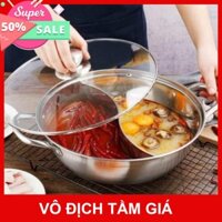 [Sale] Nồi Lẩu 2 Ngăn, 2 Vị Inox 30Cm Siêu Tiện Dụng, Dùng Được Cho Tất Cả Các Loại Bếp, Bảo Hành 12 Tháng