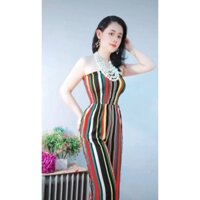 (SALE OFF) Jumpsuit dài sọc màu