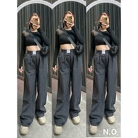 Sale off quần jean nữ cạp chun ống rộng