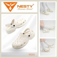 SALE OFF [Tặng 12 charm 3D] DÉP SỤC MÀU ĐƠN SẮC CHÍNH HÃNG NESTY MÃ NE01