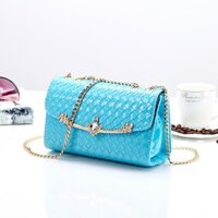 SALE OFF-Túi đeo chéo caro thời trang màu xanh HT1