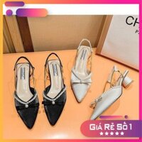 sale (S155) Giầy cao gót nữ quai móc vàng (mã 816-móc dây vàng gót trụ)