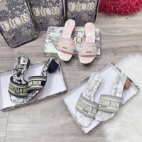 sale 🔥 SALE <3 Sale Hot | Trợ Giá | Guốc dior thổ cẩm quai ngang gót trụ super fullbox bill túi giấy .  New * ' . 🔥 ' :