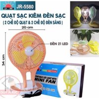 (SALE) (SALE) QUẠT SẠC KIÊM ĐÈN LED JR-5580 (NEW)