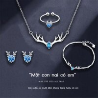 [SALE] Sangma Yilu có vòng cổ cho bé gái sterling bạc sang trọng vòng tay vòng bông tai vòng cổ Bộ