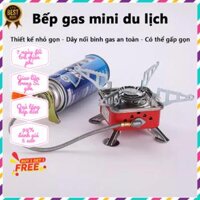 [SALE SẬP SÀN] Bếp Gas mini Dã Ngoại hợp kim thép chắc chắn đánh lửa tự động - bếp gas du lịch Xếp Gọn mang theo sử dụng an toàn bình gas mini đã qua kiểm duyệt + Tặng kèm túi xách