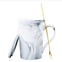 [Sale Sập Sàn] Bộ Ly Gốm Sứ Muỗng Vàng Luxury -AD