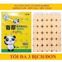 SALE SẬP SÀN GIẤY VỆ SINH BAIHOU 36 CUỘN KHÔNG LÕI ( TỔNG KHO GIA DỤNG GIÁ RẺ ) BBK19