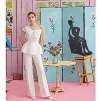 Sale: Set bộ áo cup ngực nơ quần ống loe - Size M