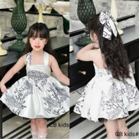 Sale Set Váy công chúa kèm nơ kẹp tóc cho bé gái dễ thương