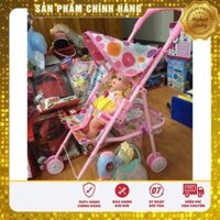 【SALE SHOCK - HÀNG CHÍNH HÃNG】 XE ĐẨY BÚP BÊ DỄ THƯƠNG CHO BÉ - TẶNG KÈM BÚP BÊ - BỈM - BÌNH SỮA - BÔ - CUTE