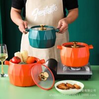 (SALE SHOCK)  Nồi sứ có nắp cao cấp (DÙNG BẾP GA, HỒNG NGOẠI) - Thố đựng cơm canh, tô úp mì, tô canh phong cách Bắc Âu