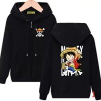 SALE- ( SIÊU PHẨM) Áo Khoác Đen Luffy - One Piece Mũ Rơm - ÁO MANGA CHẤT