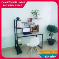 [SALE SỐC] Bàn làm việc liền kệ 4 tầng [BẢO HÀNH 1 ĐỔI 1] Gỗ MDF chống thấm nước, chân sắt sơn cách điện chống bong tróc