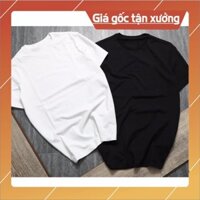 SALE SỐC Combo 2 áo thun trơn trắng đen vải dày mịn