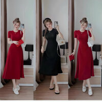 [Sale Sốc] Đầm váy thời trang nữ thun gân form dài khoét eo siêu xinh dành cho các nàng mang đi chơi QC TION FASHION