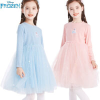 [SALE SỐC]  Disney Công Chúa Elsa Váy Đầm Bé Gái Thu Đông 2023 Mới Váy Trẻ Em Bé Phồng Váy Lưới