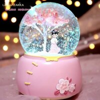 [SALE SỐC]  Giả Tưởng Sakura Hanfu Cô Gái Công Chúa Quả Cầu Pha Lê Tuyết Xoay Hộp Nhạc Hộp Nhạc Đèn