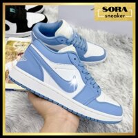 [SALE SỐC] Giày Thể Thao Nam Nữ/ Giày Sneaker Ⓝⓘⓚⓔ Jordan 1 UNC JD1 Cổ Thấp Xanh Dương Da Cao Cấp