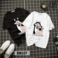 [SALE SỐC- HÀNG CAO CÂP] ÁO THUN HÌNH CHÓ  HUSKY & PUG  _ MÃ 107