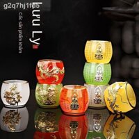 [SALE SỐC] Một mảnh chữ hiếu dát bạc ngọc chén trà gia chủ mã não cá nhân nhỏ bộ ấm tráng men