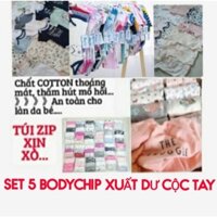 [SALE SỐC] Set 5 bodysuit bộ body chip CỘC TAY xuất dư chất cotton xịn xò cho bé trai, gái từ 0-36 tháng tuổi