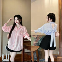 [Sale Sốc] Sét đồ nữ, áo sơ mi, sau có nơ kèm quần đùi ống rộng siêu xinh, phù hợp đi dạo phố💃💃 TION FASHION
