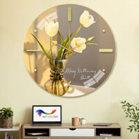 SALE SỐC Tranh đồng hồ tráng gương nhiều mẫu hiện đại- Tranh đồng hồ tròn treo tường Decor phòng khách phỏng ngủ