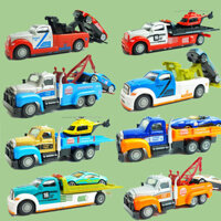 [SALE SỐC]  Trẻ em hợp kim kéo đồ chơi vận chuyển xe cứu hộ máy bay mô hình cần cẩu nâng ô tô mô hì