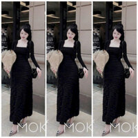 [Sale Sốc] Váy body dáng dài kèm áo khoác cardigan nữ đi chơi dự tiệc set đầm 2 dây nữ tôn dáng thiết kế đẹp xin xịn san