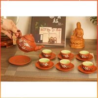 💥SALE-SỐC💥Bộ Ấm Chén Đất Nung - Hàng Tử Sa Bát Tràng Kèm Hộp Quà Sang Trọng💥Họa Tiết Hoa Anh Đào - ACBT06