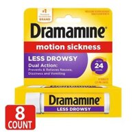 (SALE-T2/26) Viên uống hỗ trợ say tàu xe Dramamine All Day Less Drowsy Motion Sickness Relief Tablets for Nausea, Dizziness & Vomiting 8 viên