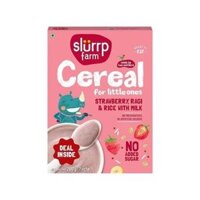 (SALE-T6/26) Bột ăn dặm Slurrp Farm Cereal, Ragi, Rice and Strawberry with Milk 200 g