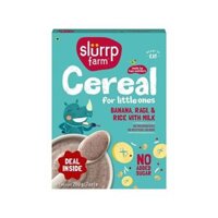 (SALE-T6/26) Bột ăn dặm Slurrp Farm Cereal Ragi, Rice and Banana with Milk 7.05Oz 200g