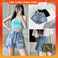(Sale+Tặng Quà) Quần Đùi Short Jeans Nữ Lưng Cao Ống Rộng Lai Cuốn Dáng Basic Dày Dặn Siêu Xinh Thời Trang Nữ_TIỆM 1997