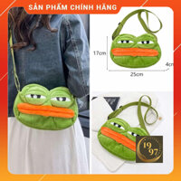 (Sale+Tặng Quà) Túi Đeo Chéo Hình Ếch Xanh Pepe Mắt To Hài Hước Vải Mềm Mịn Form Siêu Đẹp Cho Bé Trai Bé Gái_TIỆM 1997