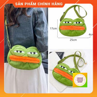 (Sale+Tặng Quà) Túi Đeo Chéo Hình Ếch Xanh Pepe Mắt To Hài Hước Vải Mềm Mịn Form Siêu Đẹp Cho Bé Trai Bé Gái_COCAHOUSE