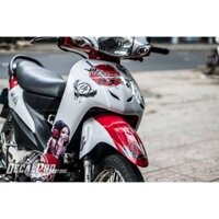 [SALE] Tem trùm xe Wave alpha Samurai trắng đỏ