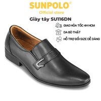 [SALE TẾT 2.2|GIẢM SÂU 50% VOUCHER 222K] Giày tây nam Da bò SUNPOLO giày đi làm văn phòng, công sở đế cao 3cm KT116DN