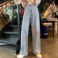Sale Tết- Quần Jean Nữ Xanh Nhạt Ống Rộng Lưng Cao Hàn Quốc Quần Bò Nữ Ulzzang Cạp Eo Cao Kiểu Dáng Đẹp az1 ˇ ₁