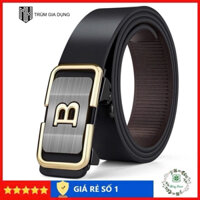 SALE Thắt lưng nam da PVC cao cấp, dây lưng nam mặt khóa tự động dây nịt da chữ B TLCB04